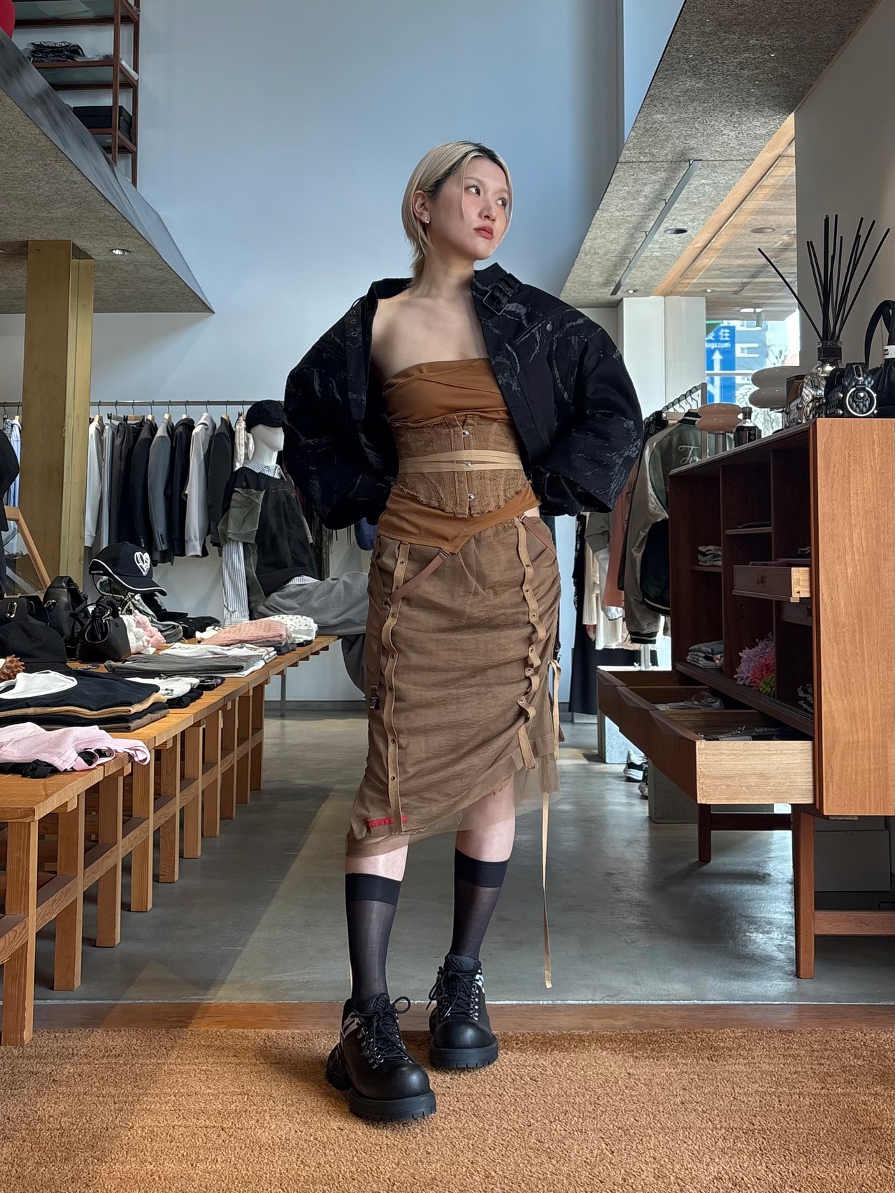 【26SS】MUKCYEN ムッシャン / レイヤードチュールガーゼスカート / layered tulle gauze skirt - 3