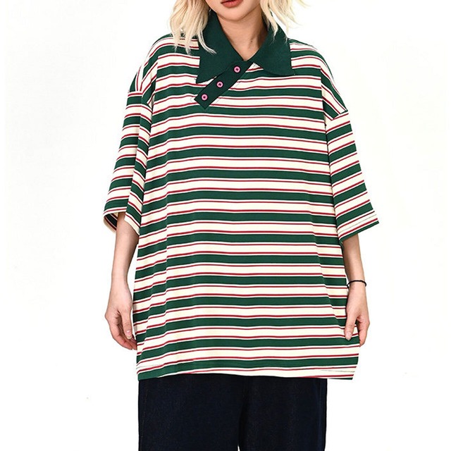 マルチボーダーレトロポロトップス 1col   R01688