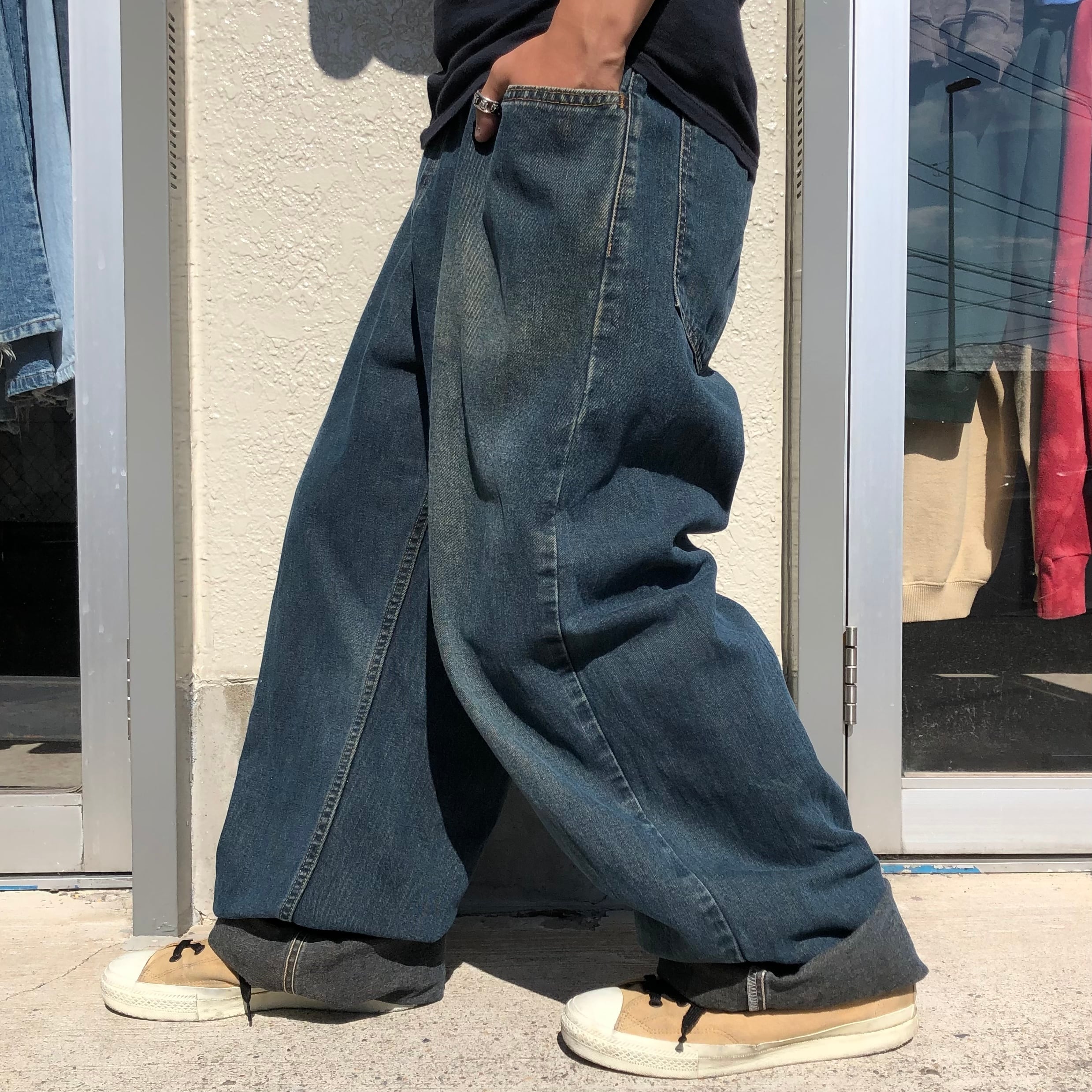90s リーバイスシルバータブ 超極太バギー ブラックデニムパンツ W32