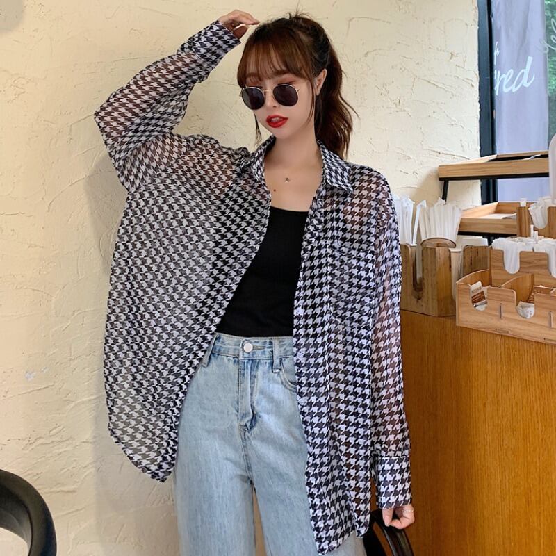 サマースタンダードシャツ レディースルーズ薄手トップス ロング レトロ 夏物 1号婦人99197559238