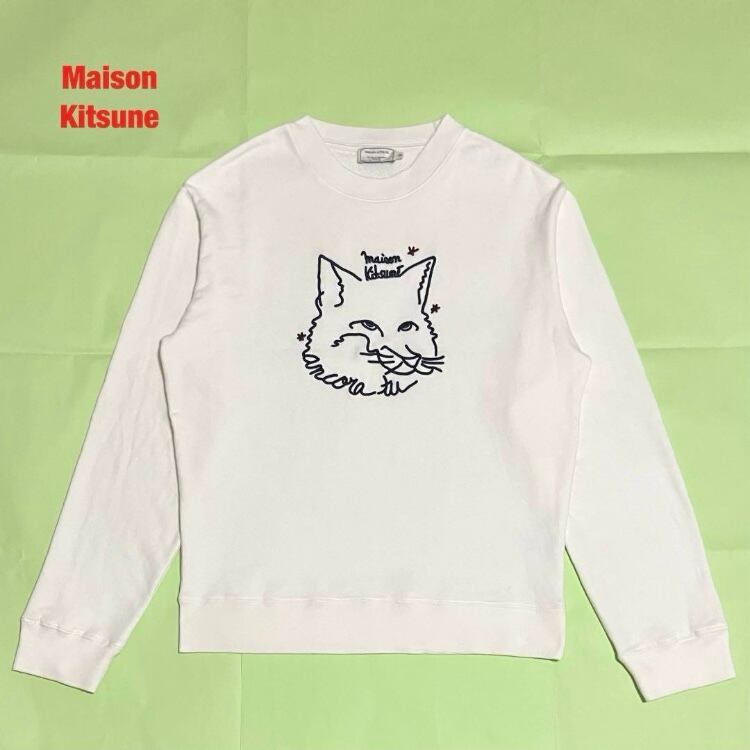 人気】Maison Kitsune メゾンキツネ ロゴスウェット 刺繍ロゴ メンズ