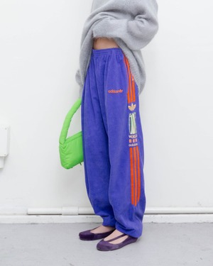 1980s adidas - 3 stripes velour pants