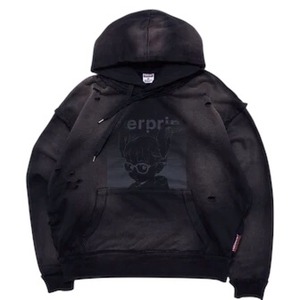 【残り1点】【overprint】SHADOW HOODIE C / BLACK【オーバープリント】