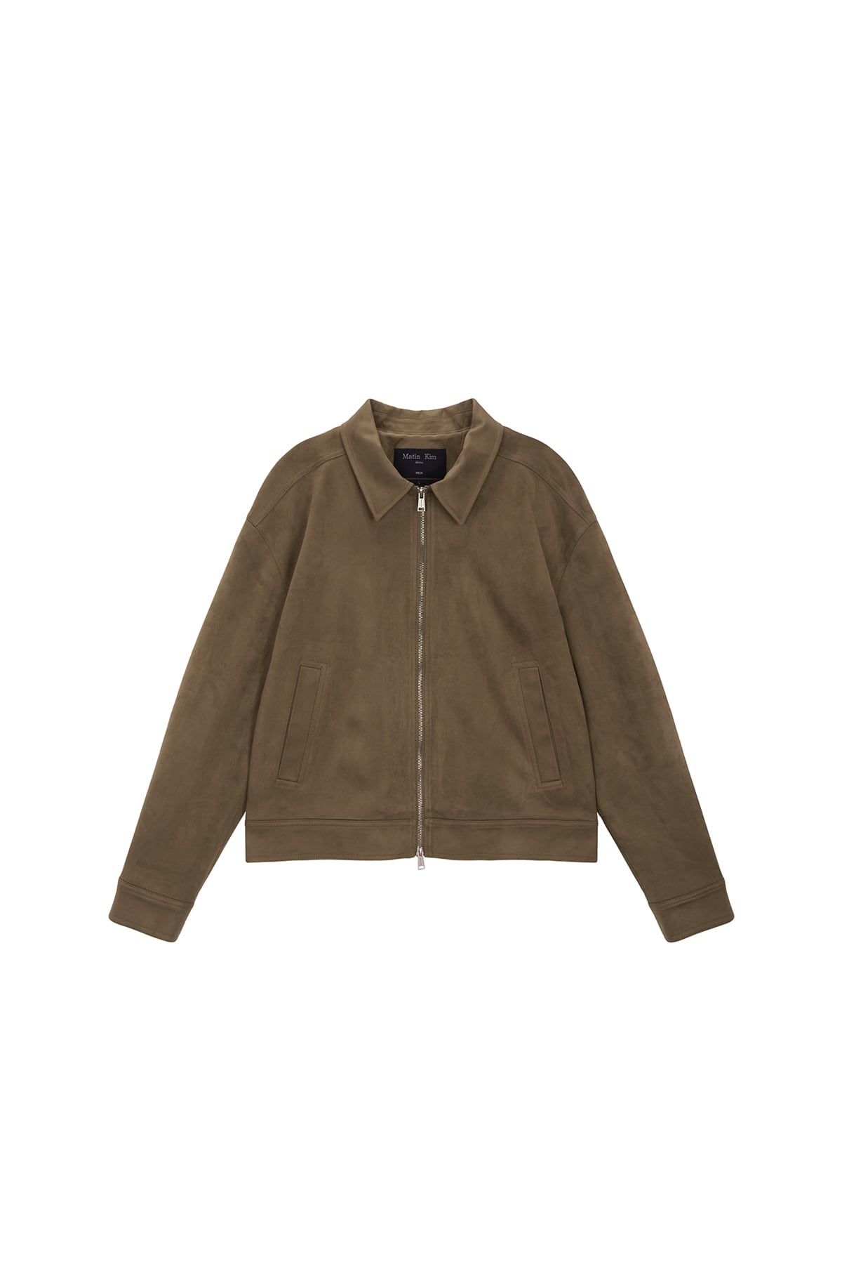 Matin Kim] BACK LOGO SUEDE BLOUSON JUMPER FOR MEN IN BROWN