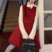 【2点セット】ファー付きリボンショートコート+フリルヘムジャンスカ ・79077