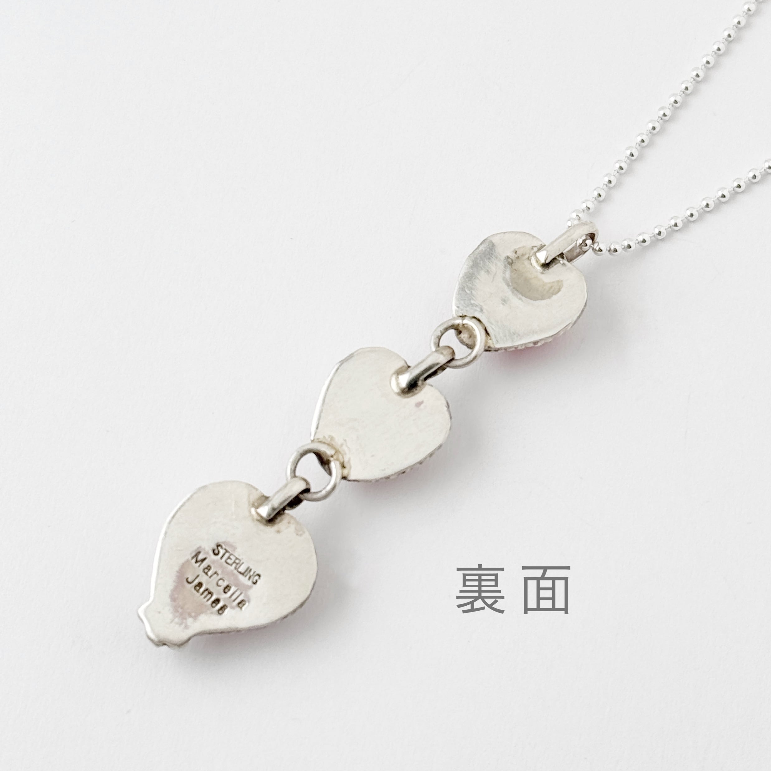 Indian Jewelry》 3連 ラージサイズ ハート コンクシェル ペンダント