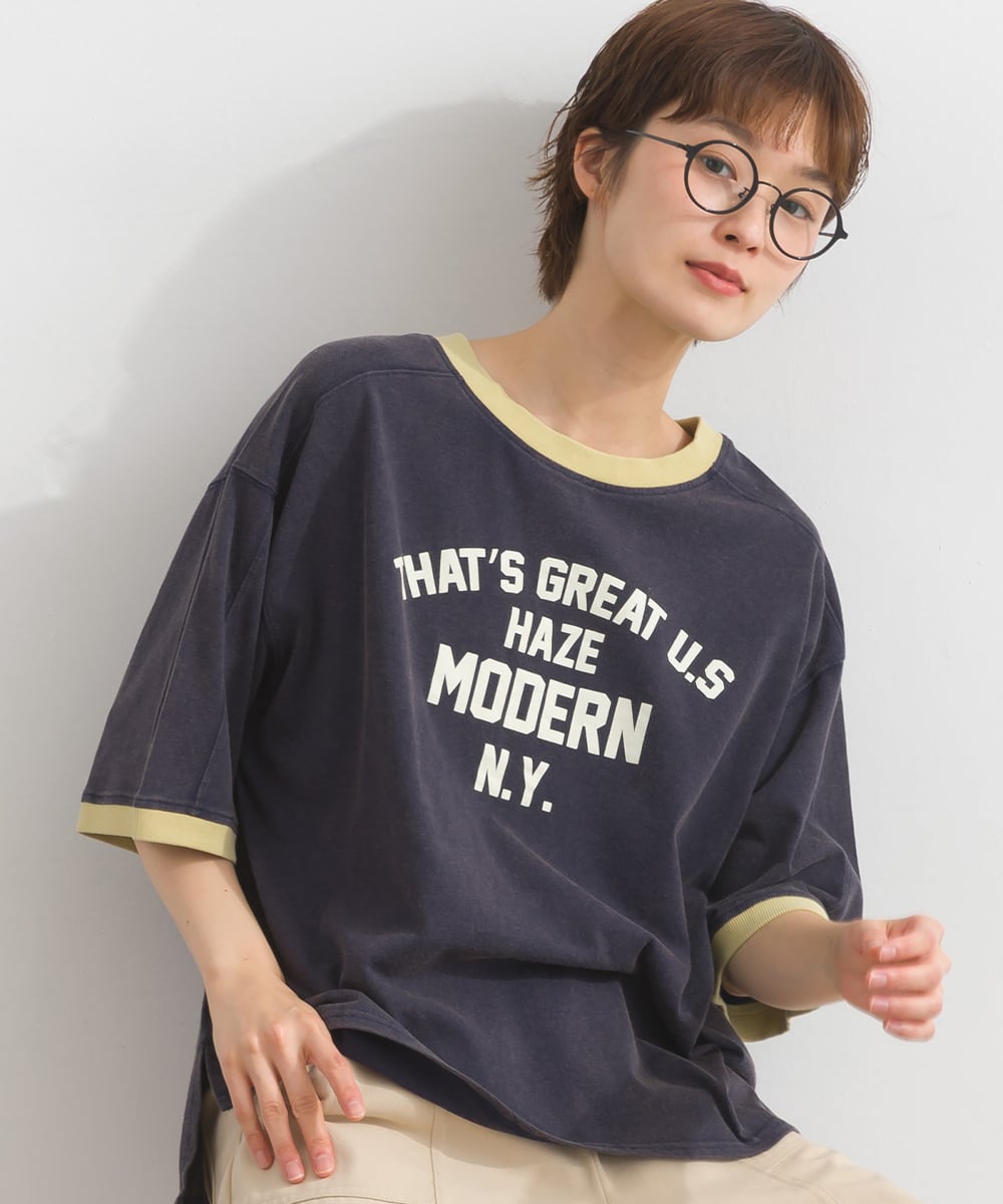 J262031 スノーウォッシュリンガーロゴTシャツ / Snow Wash Ringer