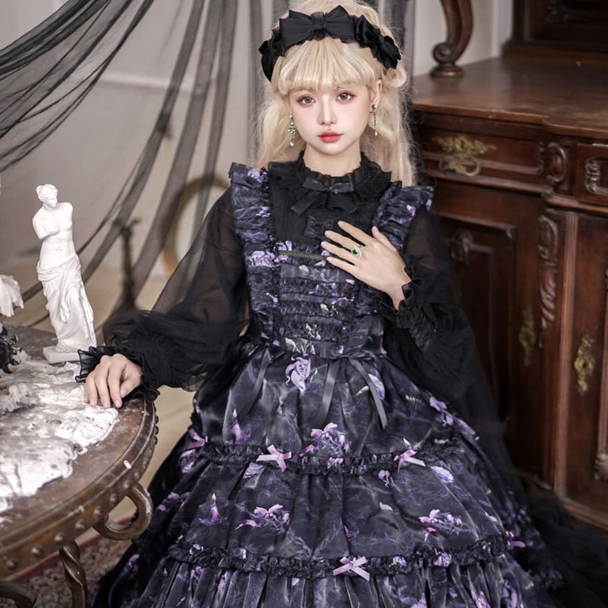 サブカル 服 地雷系 通販 ゴスロリ ロリータ ワンピース ケーキスカート フリル リボン 闇かわいい COS コンカフェ イベント衣装