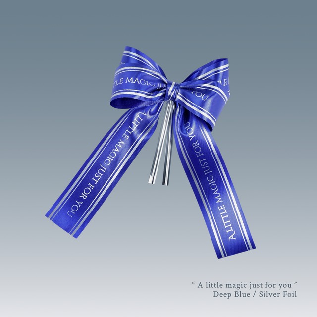 ギフトリボン Little Magic   Deep Blue/Silver Foil