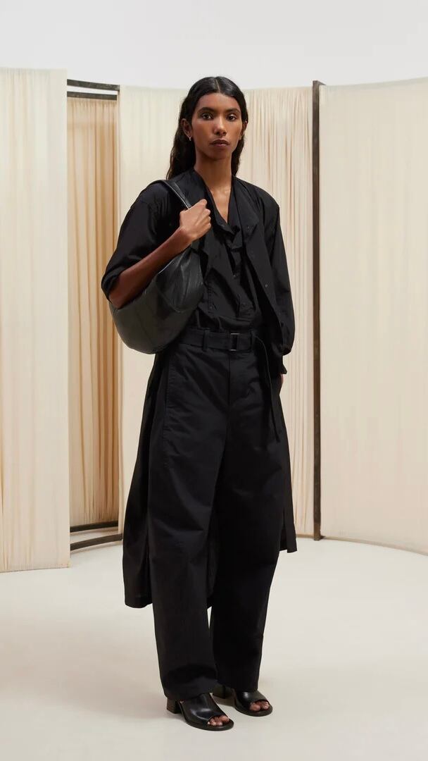 LEMAIRE -FORTUNE CROISSANT BAG(SOFT NAPPA LEATHER): BLACK