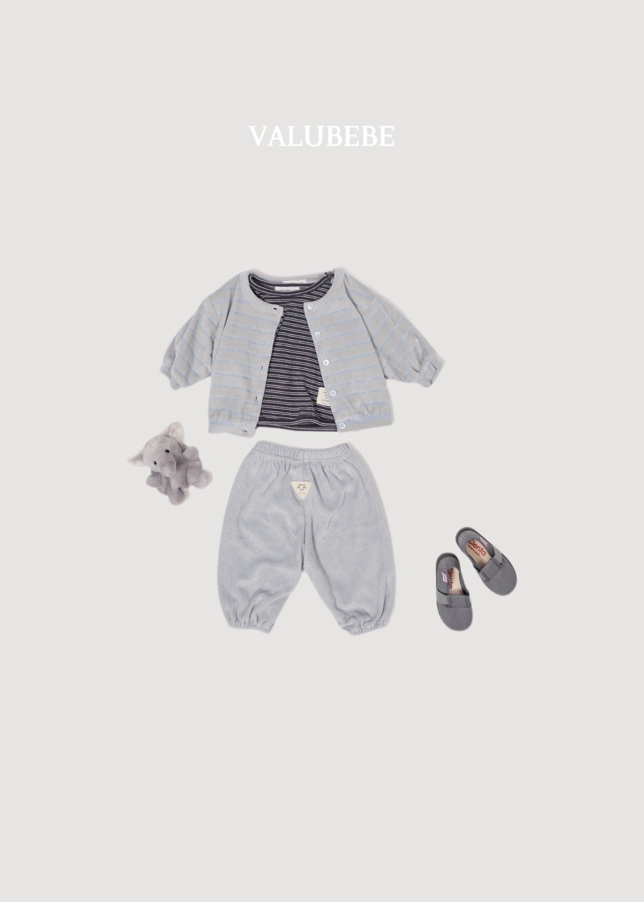 送料無料【予約】/ ベロアストライプパンツ/ valubebe