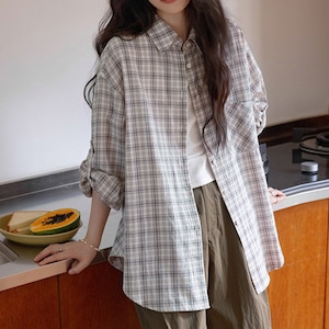 check linen cotton shirt