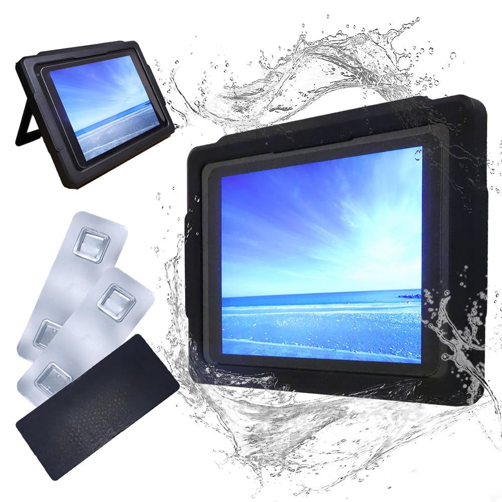 【お風呂でテレビ 強力マグネットで賃貸にも】Teresa タブレット 防水ケース お風呂 iPad 壁掛け 11インチまで 説明書 2024年版(ホワイト) (ブラック)