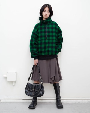 1970s half-zip plaid wool pullover jacket