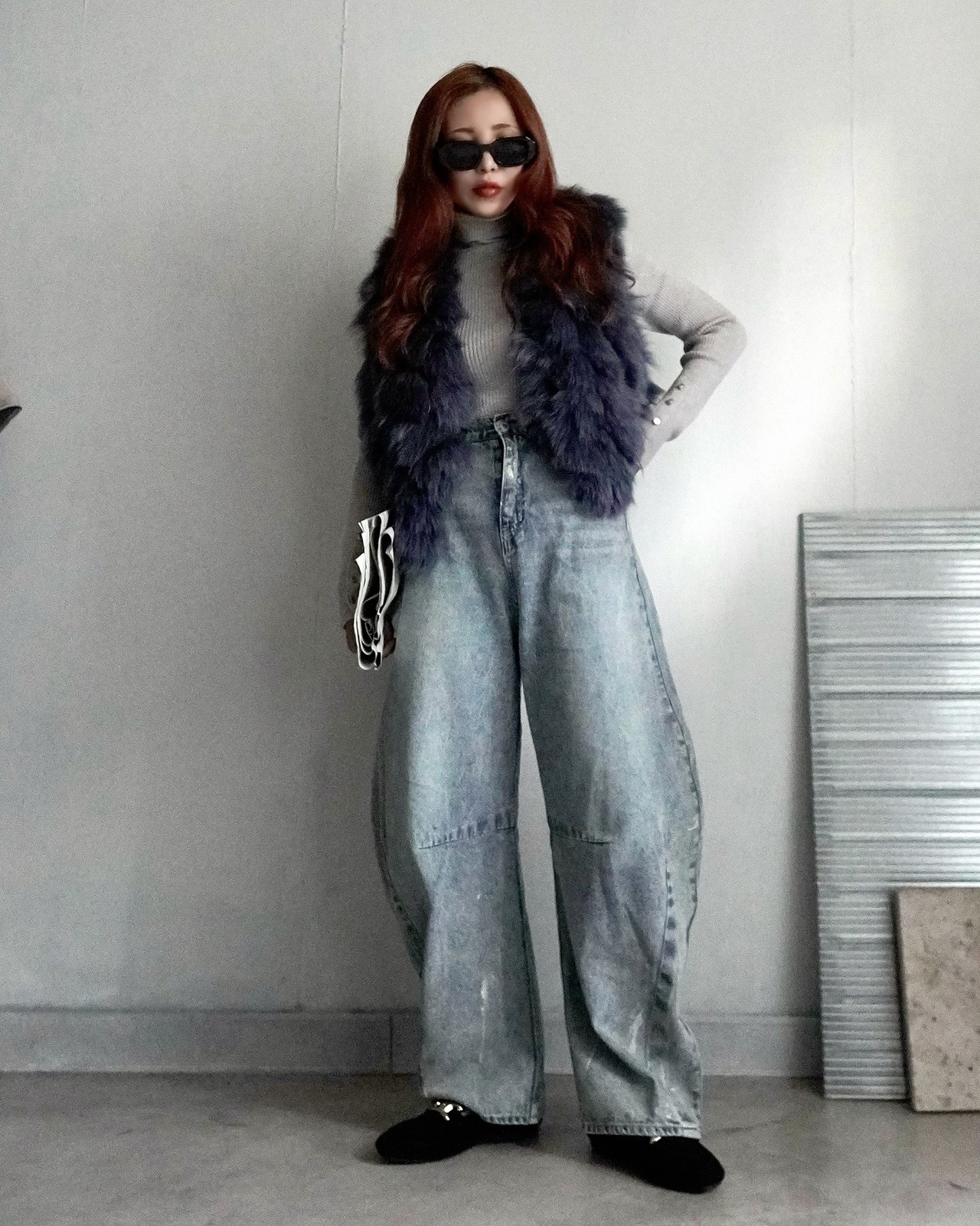 Rabbit lagoonrammix fake fur VT/Navy
