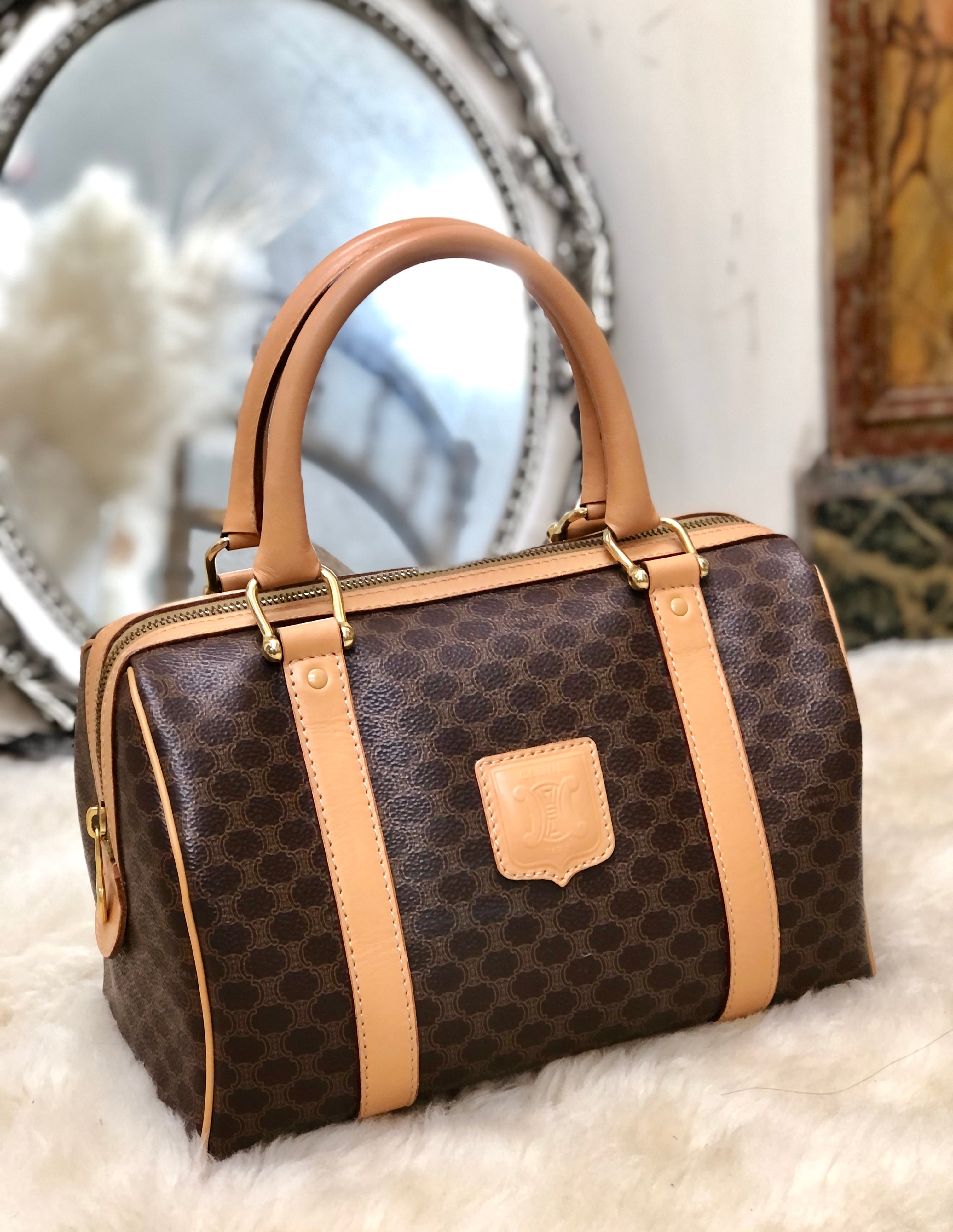 CELINE⭐️セリーヌ ミニボストンバッグ マカダム柄 トリオンフ ボストン