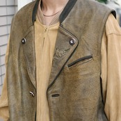 embroidery design leather tyrolean vest