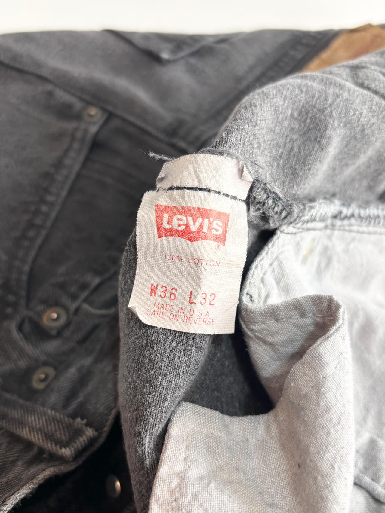 90s Levi’s 501 BLACK DENIM PANTS MADE IN USA Size W36L32→W34.5L32