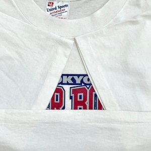 【United Sports】90s USA製 Xリーグ プリント Tシャツ シングルステッチ アメフト 東京ドーム スーパーボール  OLD ヴィンテージ  ロゴ M US古着