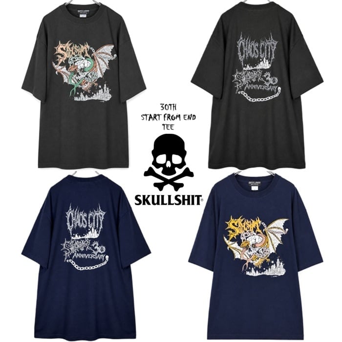 SKULLSHIT スカルシット「30TH “START FROM END” TEE」半袖Tシャツ