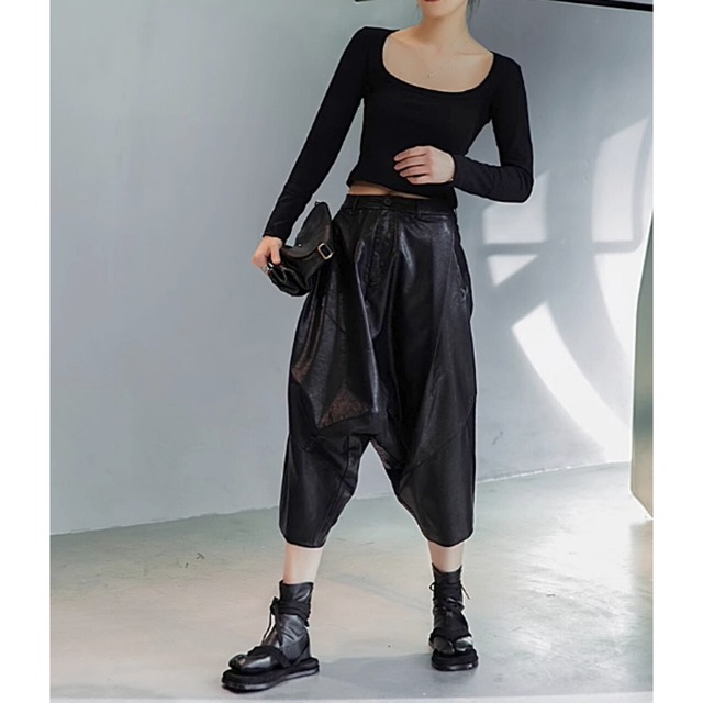 Leather harem pants C0150