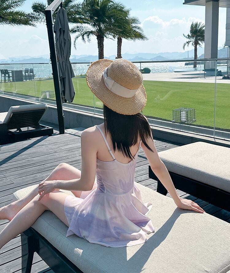 水着 ワンピース キャミソール カーディガン クロップ丈 カバー 2点