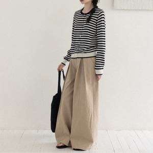 tuck wide-leg pants　J00439