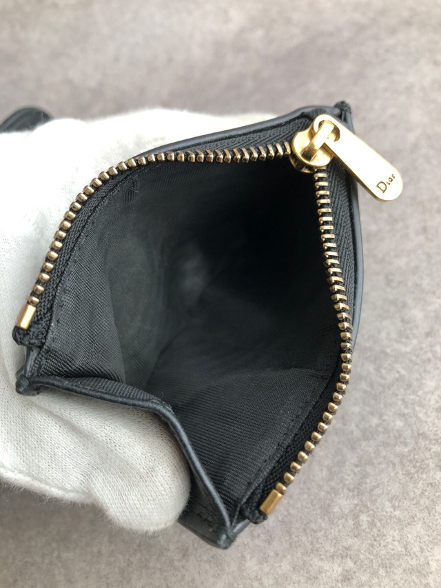 Christian Dior クリスチャン ディオール 財布 ブラック サドル ロゴ レザー 三つ折り財布  vintage ヴィンテージ オールド 65wdpi