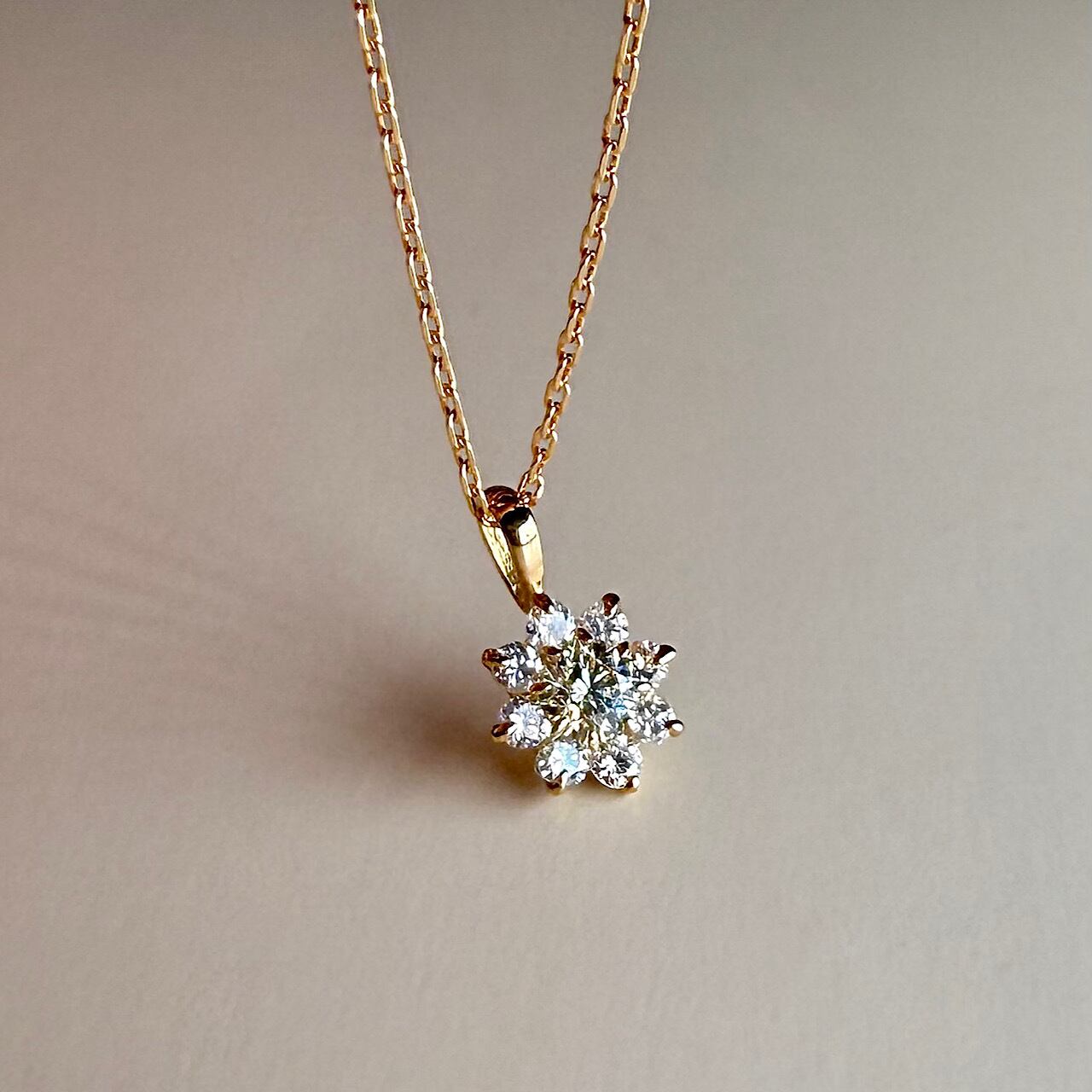 ハート&キューピッドカット ダイヤモンド ペンダント 0.18ct K18