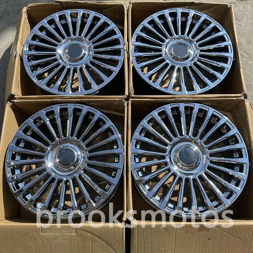 22インチ M スタイル マルチスポーク クローム ホイール キア カーニバル ジェネシス G80 22X9 BRN-1588