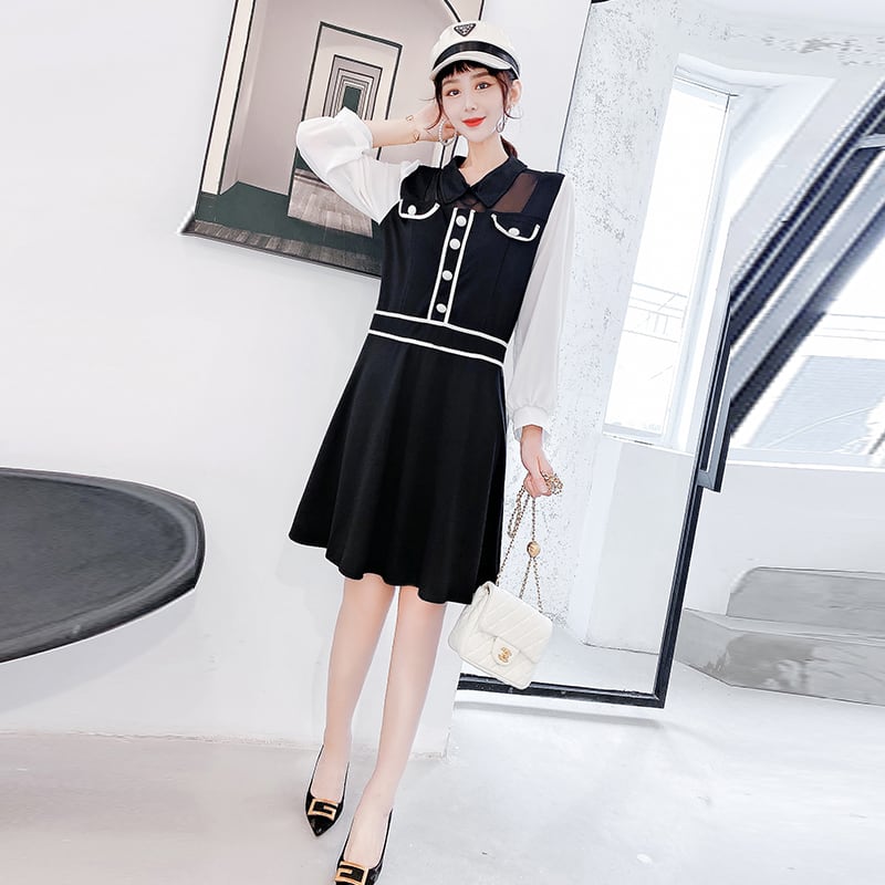 ドレス スカート オータム 大きめサイズ 秋物 ミックスインファッション20975953185