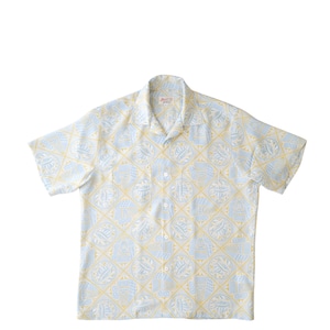 Mountain Special Aloha shirt / Tapa geometric /  Light gray