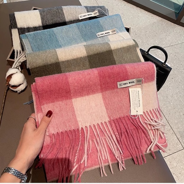 【ギンガムチェックロングスカーフ】P02446