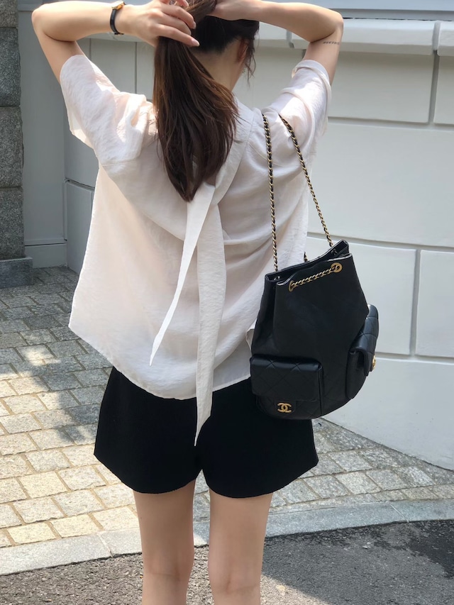 (予約) forest / Tie half blouse 3color