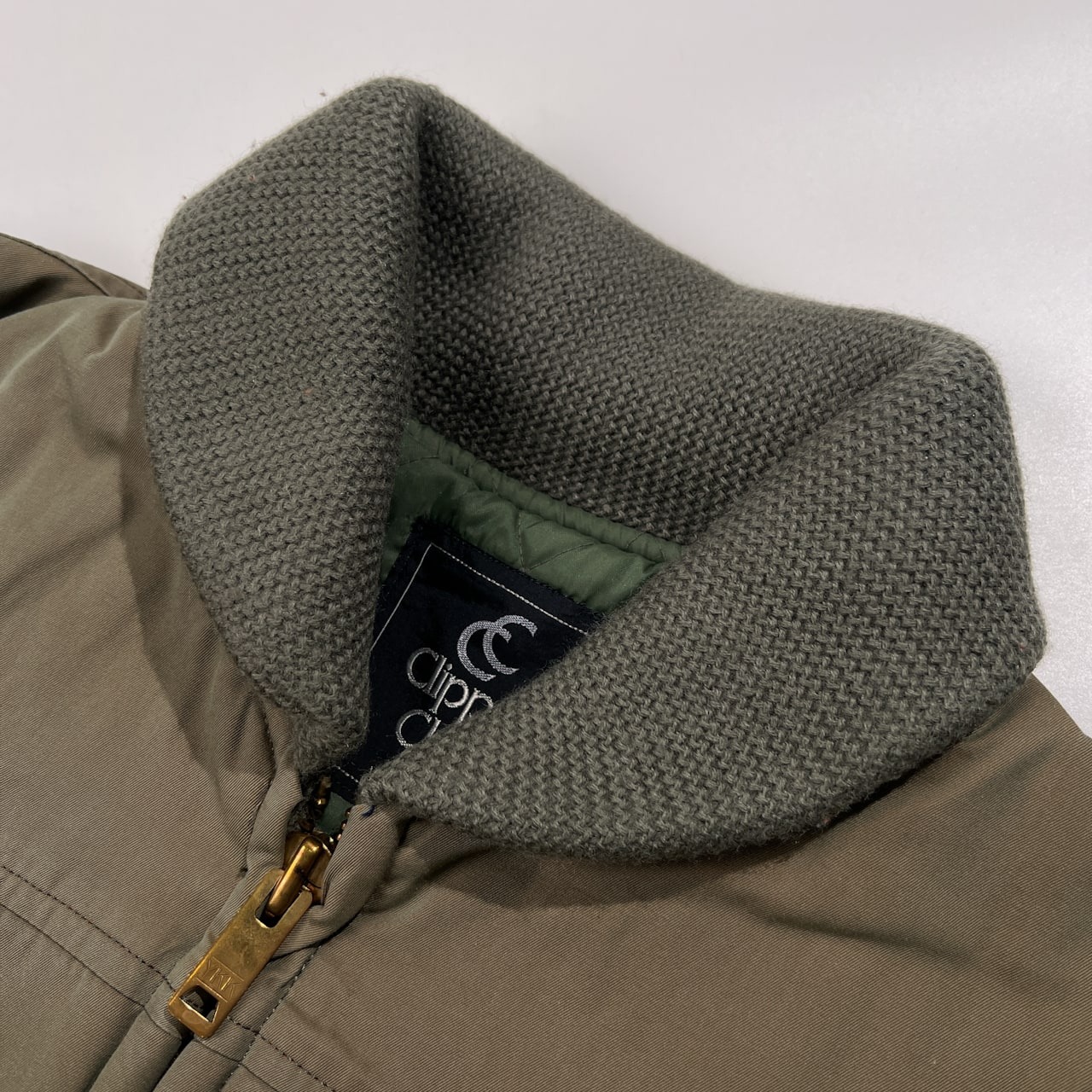 希少 レア Clipper Club VAN JAC ヴァンヂャケット 襟ニット ランチ ジャケット ブルゾン サイズ M /玉虫カラー系 セージ系/ビンテージ/当時物