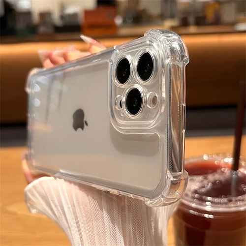 【iphone15対応】  おしゃれ 透明 シンプル 強化 バンパー 清潔感 カメラレンズ カバー　iphone ケース 3配色