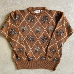 Wool Flower Sweater  L　G240