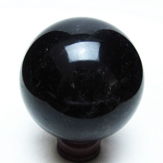 黒水晶 スフィア モリオン 丸玉 60mm 原石 置物 一点物 151-10421