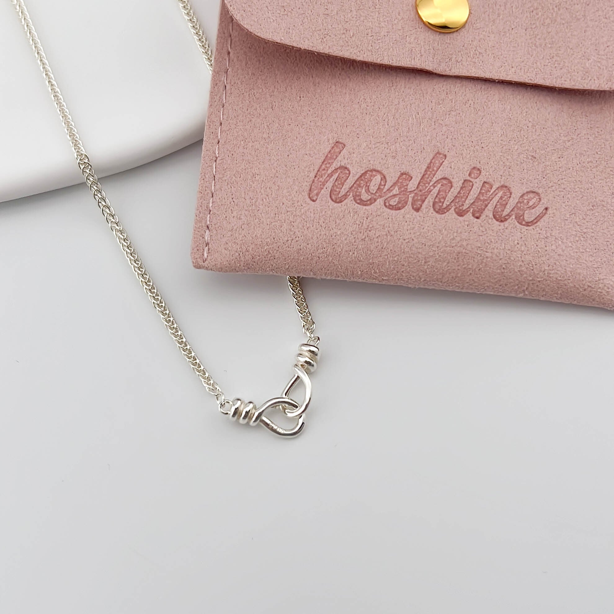 Silver925純銀の巻きつけリングバックルネックレス、女性用鎖骨チェーン