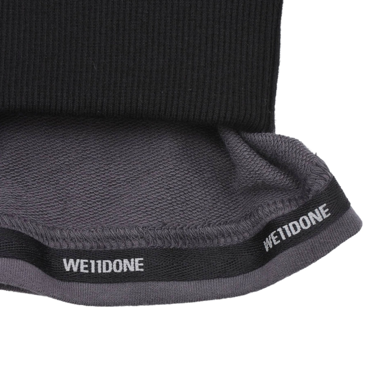 【WE11DONE】BLACK LAYERED DOUBLE STRING HOODIE - 11