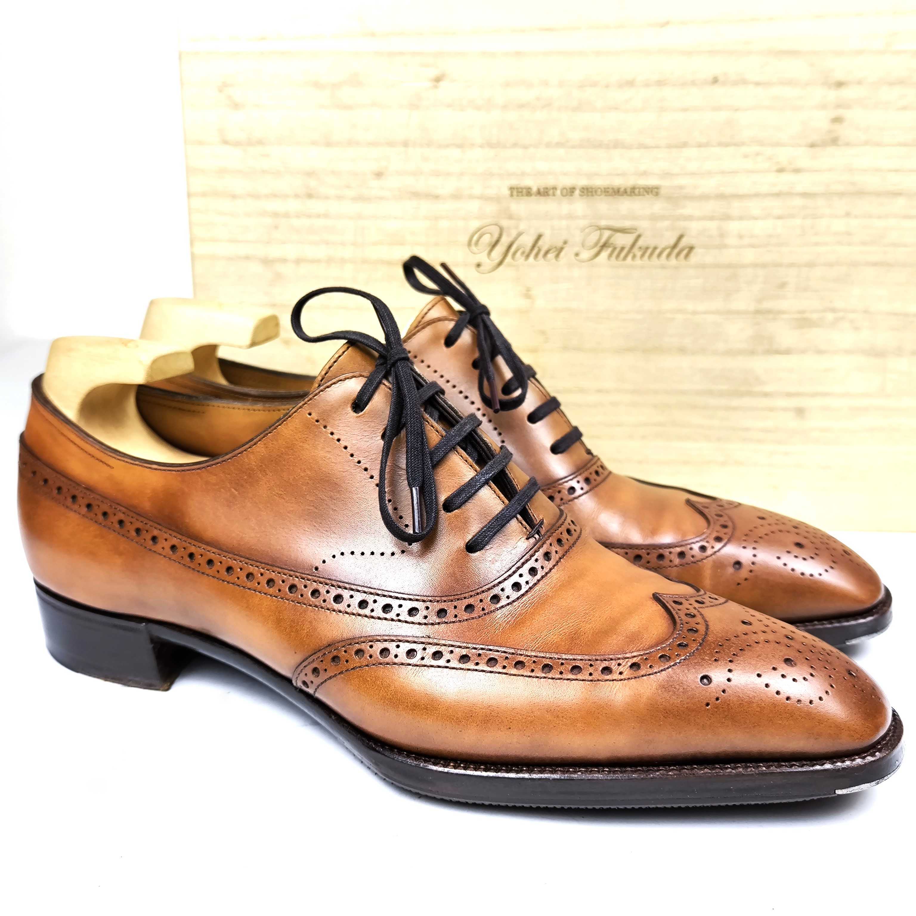 ★定価35.2万円・超激レア・極上品★ Yohei Fukuda 福田洋平 Ebony エボニー ウィングチップ サイズ6E 純正シューツリー等付属