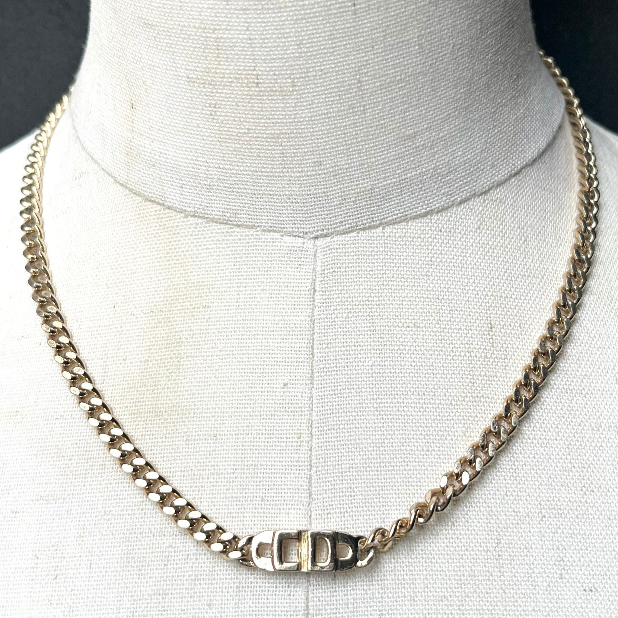 DIOR GOLD CD DESIGN CURB CHAIN NECKLACE/ゴールド/ネックレス