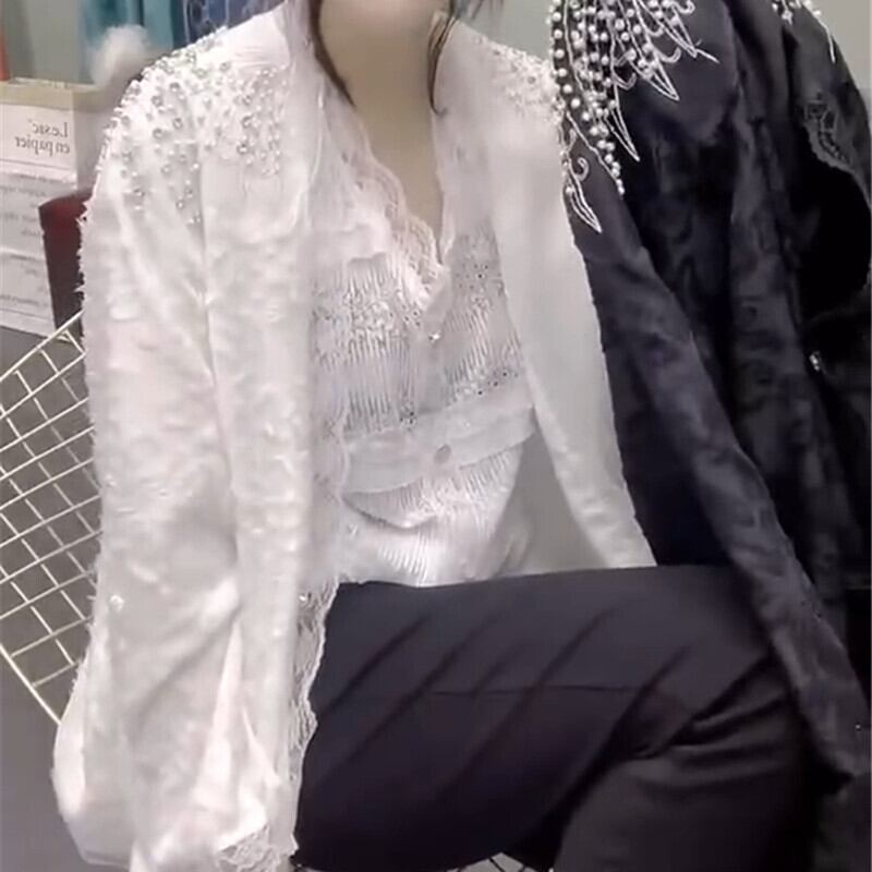 スプリングスタイルレースカーディガンジャケット 大きめサイズ 春物 ミックスインファッション69977432772