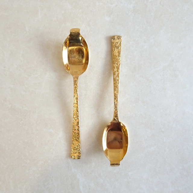 カフェロワイヤルスプーン2本セット（ゴールド・葉っぱ）