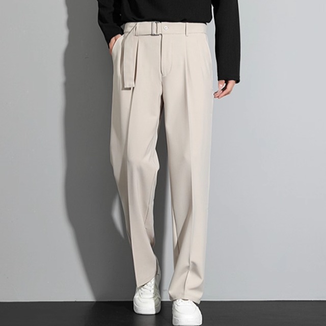 ベルト付きワイドトラウザーズ　4カラー　LB1426