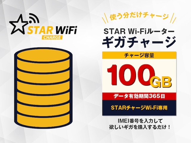 【100GB】 容量チャージ（STARチャージWi-Fi専用）