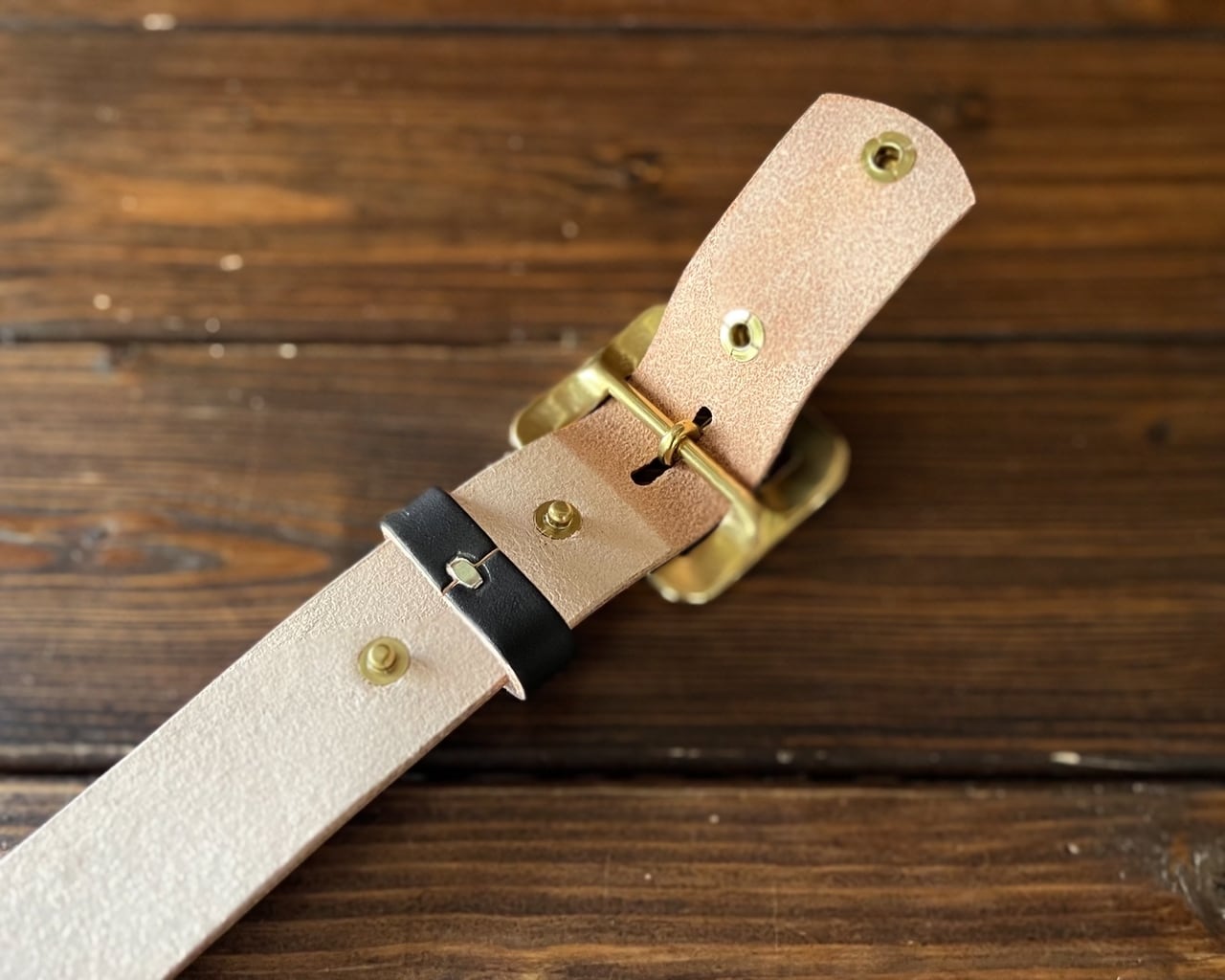 ヌメサドル・クロムエクセル/Octagon Buckle Belt 35mm幅