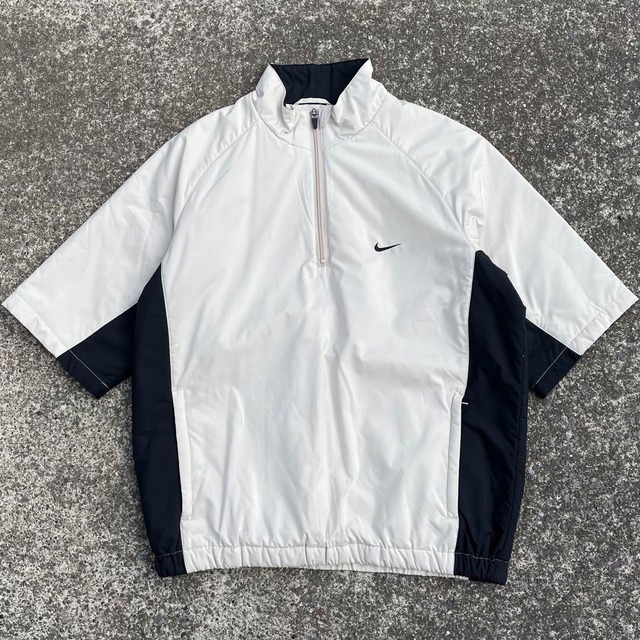 【Lサイズ】00's NIKE GOLF ロゴ刺繍 ハーフジップ 中綿入り 古着 プルオーバー ジャケット
