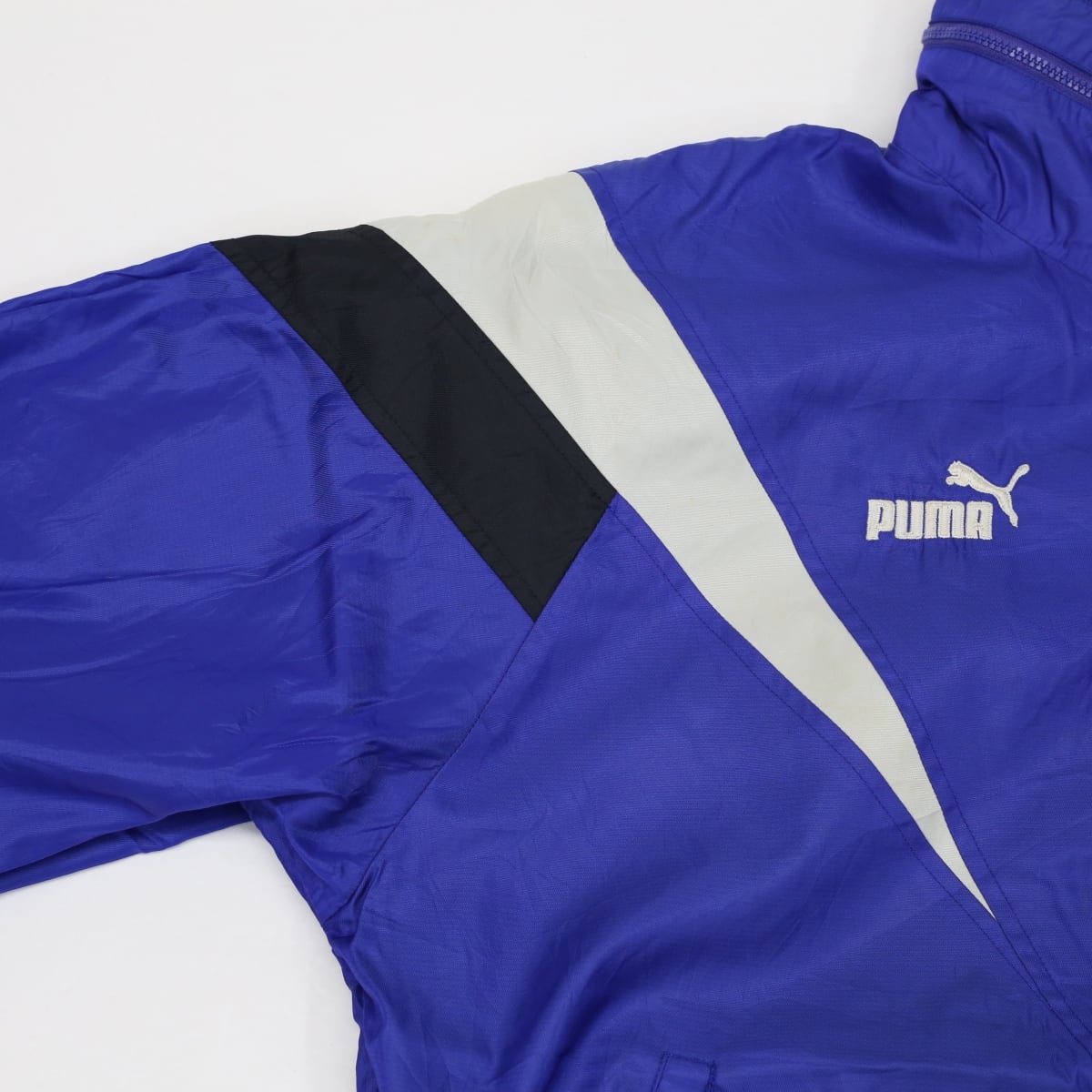 PUMA プーマ 80〜90年代 ヒットユニオン製 ナイロンジャケット ジップアップ パープル ブルー