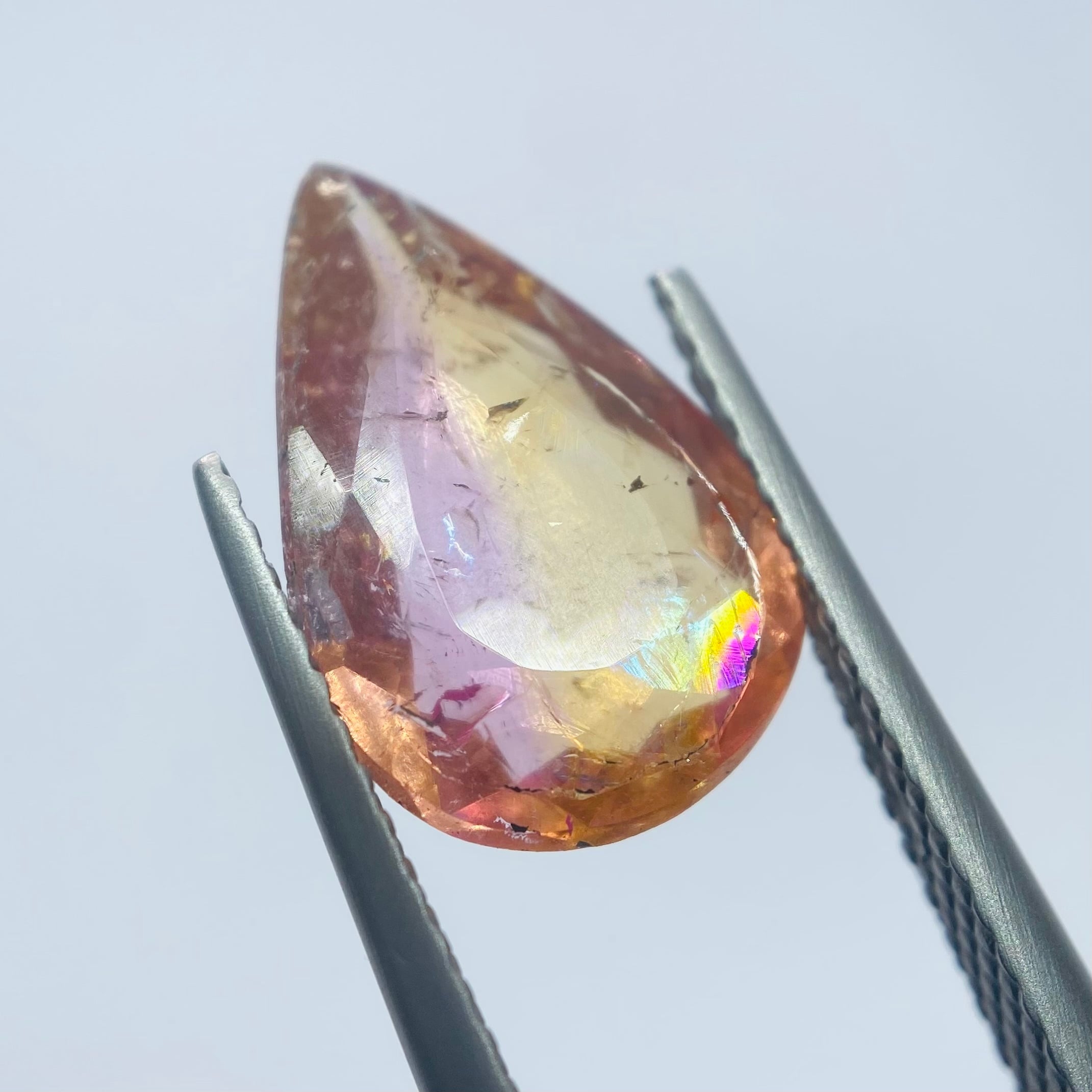 超レア 夕日のようなナチュラルインペリアル系バイカラートパーズ | FER